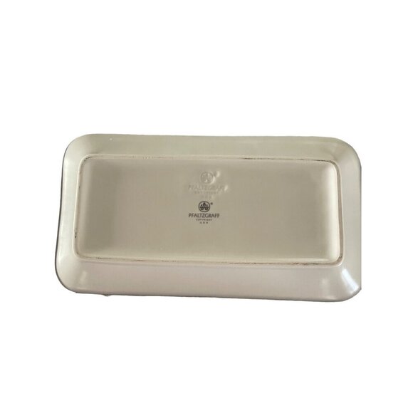 Pfaltzgraff USA Rectangular Floral Basketweave Ceramic Serving/Bread Tray - Picture 3 of 6
